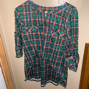 Red,green, and blue plaid shirt